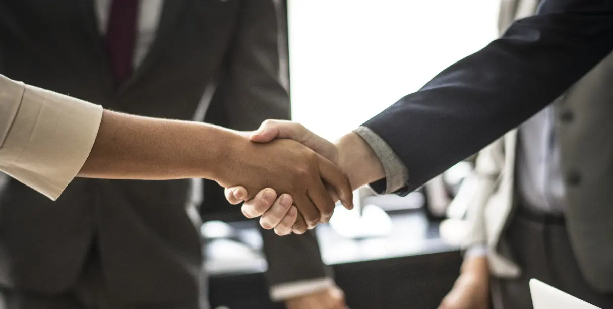 Handshake between two people