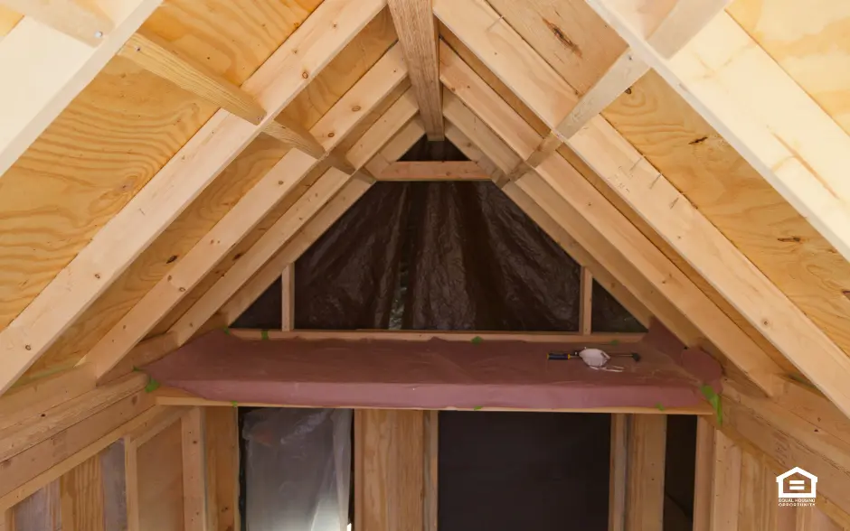 Tiny home construction interior view